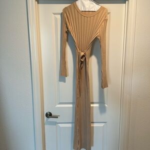 Tan maxi sweater dress